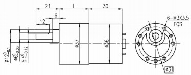 37mm OD hộp số tiêu chuẩn BLDC Động cơ bánh xe hành tinh 8 cột