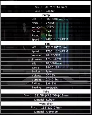 Markdown bán 120mm CPU lỏng máy bơm nước cho máy tính chơi game