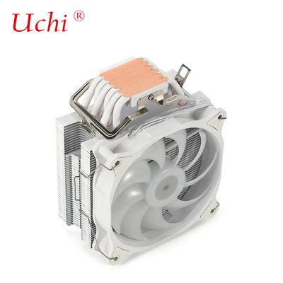 Máy tính 6 ống trắng Cpu Cooler Dual Fan RGB Heat Sink Máy tính PC