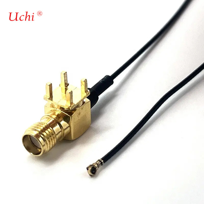 S-MA Phụ nữ Jack Extension Right Angle Coaxial PCB Mount To UFL UFL Connector 1.13 Cable Pigtail