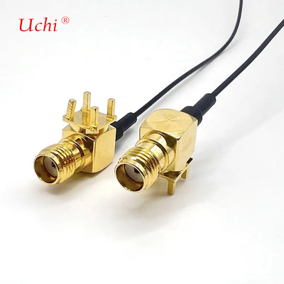 S-MA Phụ nữ Jack Extension Right Angle Coaxial PCB Mount To UFL UFL Connector 1.13 Cable Pigtail