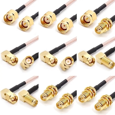 RP SMB Đàn To Đàn Plug Với RG178 RG316 RF Coaxial Cable 50ohm 6GHz