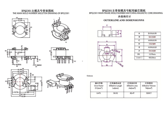 BPQ2301 PQ23 Đường thẳng đứng 4 2 2 PIN Máy biến đổi công suất trung bình cho phân phối