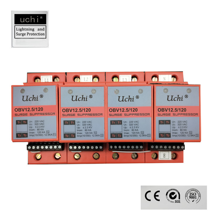 Đáp ứng 25ns Thiết bị bảo vệ chống sét 120kA cho Loại 1 + 2