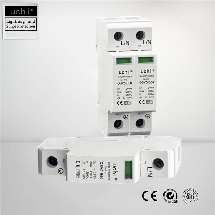 OBV5-B60 Ac Surge Arrester Spd Loại 1 và 2 Din Có thể gắn vào