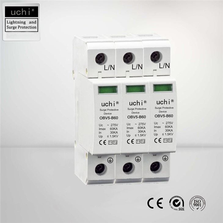 Điện loại 1 + 2 Bộ bảo vệ chống sét lan truyền 3p Cực Imax 60Ka Chân nhỏ