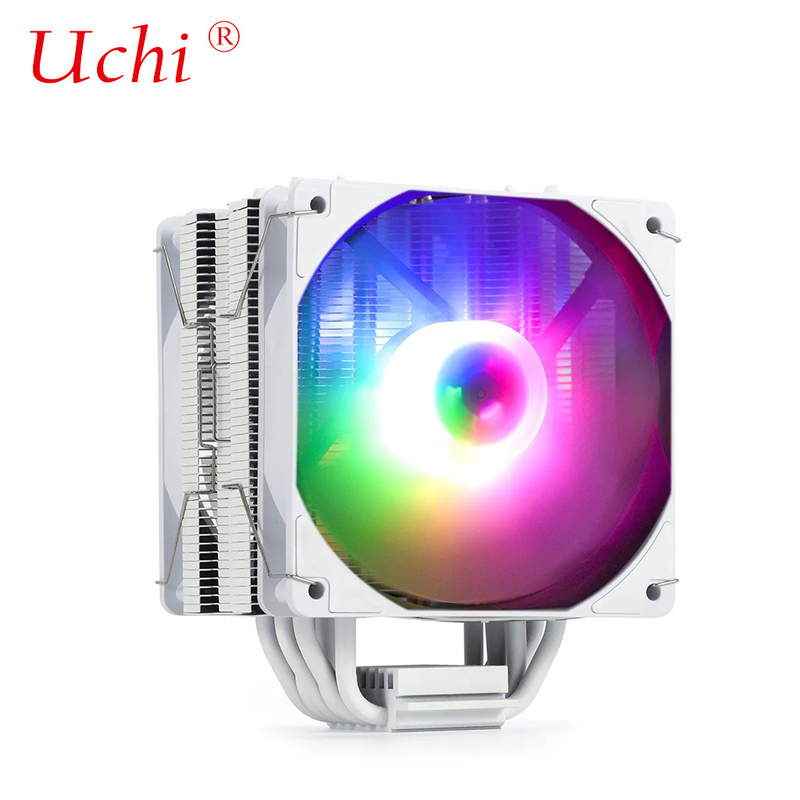 220W Màu trắng RGB ARGB CPU Cooler Fan Với 6 ống sưởi cho máy tính Máy vi xử lý máy chủ Lga1151 1155 1366 1700 2011 AMD FM AM3 AM4 AM5