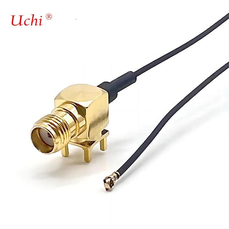S-MA Phụ nữ Jack Extension Right Angle Coaxial PCB Mount To UFL UFL Connector 1.13 Cable Pigtail