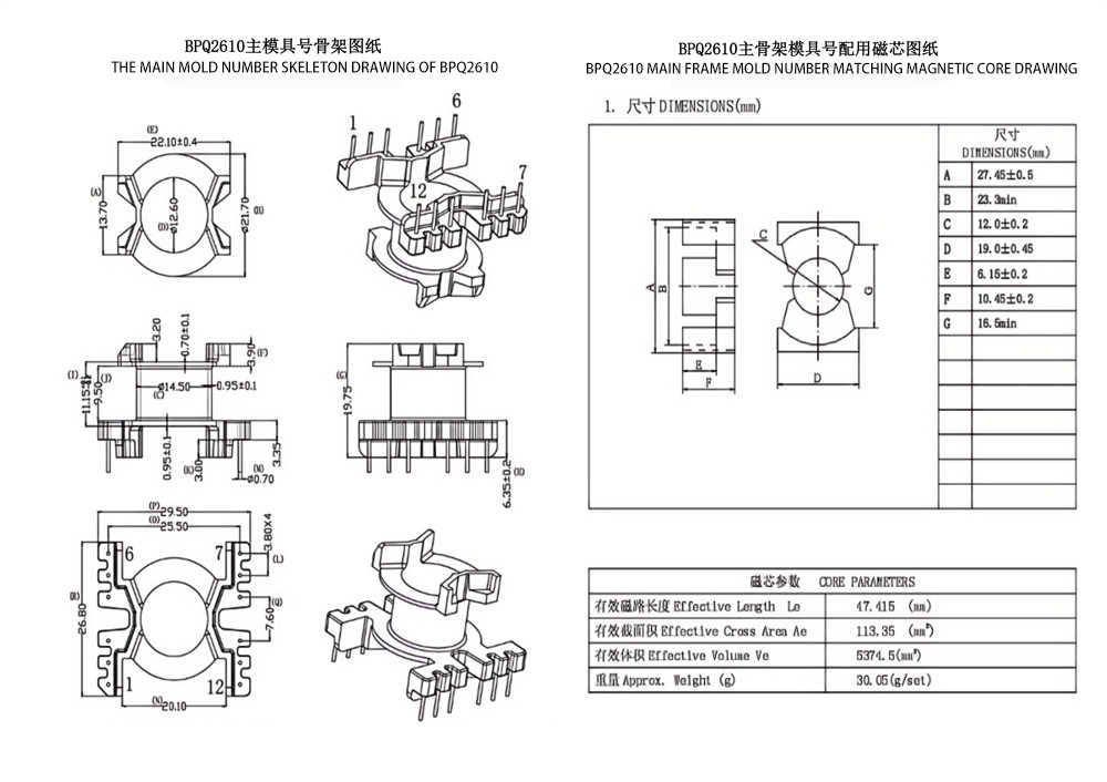 BPQ2610 PQ2620 Máy biến áp phân phối điện dọc 6 6 PIN Giải pháp hoàn hảo cho nhu cầu điện DC