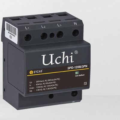 Bộ bảo vệ chống sét cho nhà ở bằng nhựa nhiệt dẻo màu đỏ SPD 120kA thứ cấp